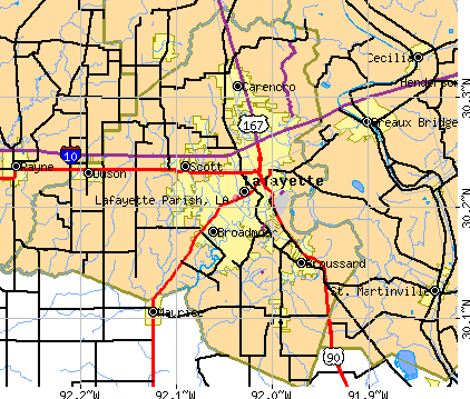 Lafayette Parish, LA map