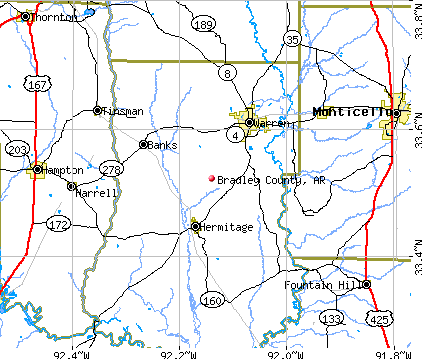 Bradley County, AR map