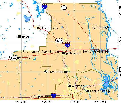 St. Landry Parish, LA map