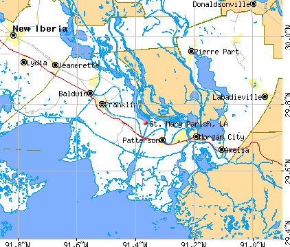 St. Mary Parish, LA map