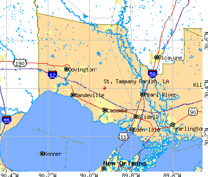St. Tammany Parish, LA map