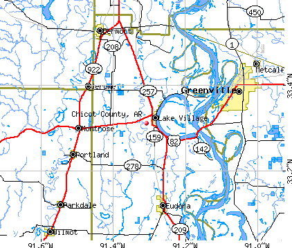 Chicot County, AR map