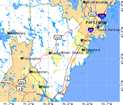 York County, ME map
