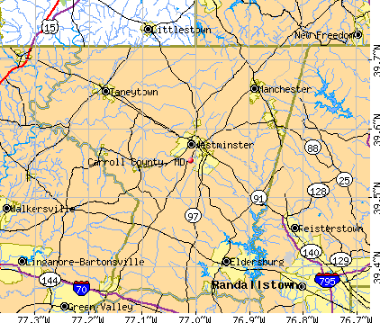 Carroll County, MD map
