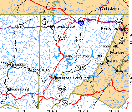Garrett County, MD map