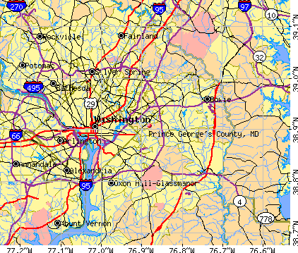 Prince George's County, MD map