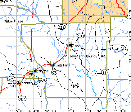 Cleveland County, AR map