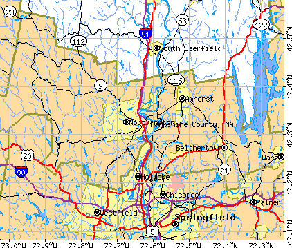 Hampshire County, MA map