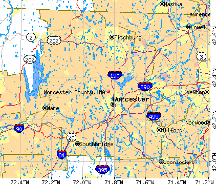 Worcester County, MA map