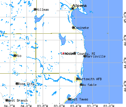 Alcona County, MI map
