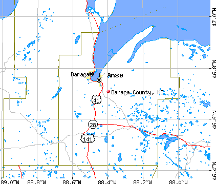 Baraga County, MI map