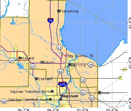 Bay County, MI map
