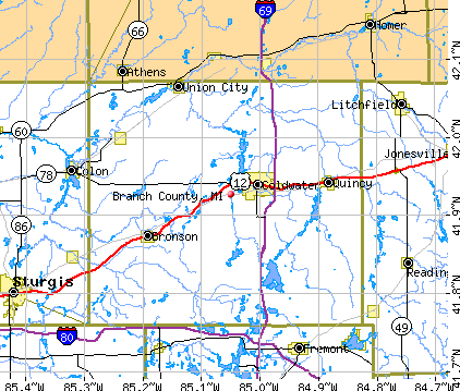 Branch County, MI map