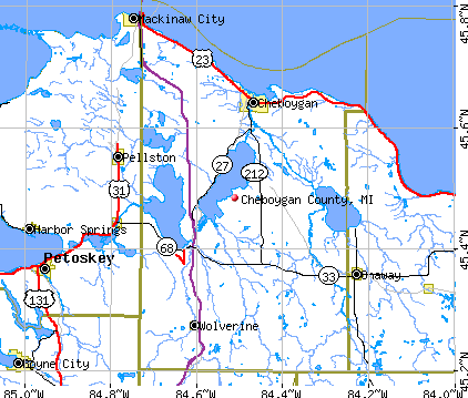 Cheboygan County, MI map