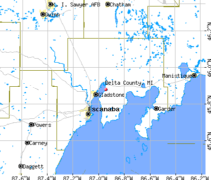 Delta County, MI map