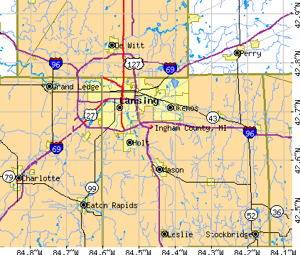 Ingham County, MI map
