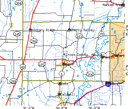 Cross County, AR map