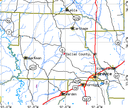 Dallas County, AR map