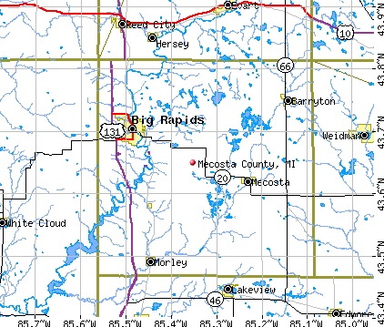 Mecosta County, MI map