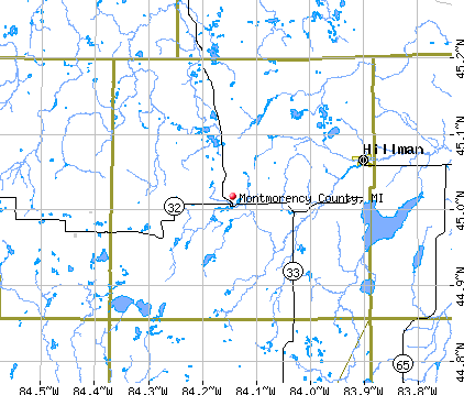 Montmorency County, MI map