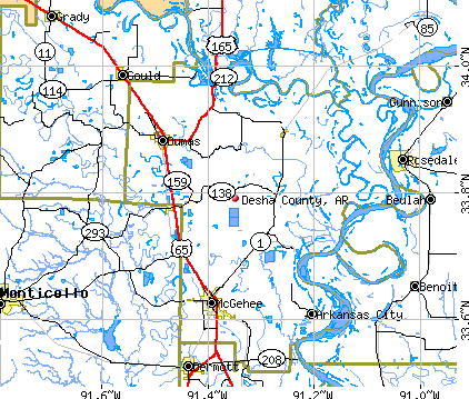 Desha County, AR map