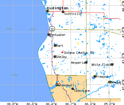 Oceana County, MI map