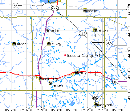 Osceola County, MI map
