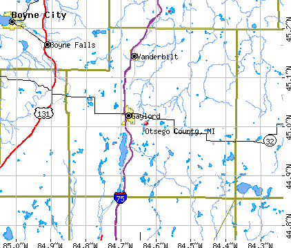 Otsego County, MI map