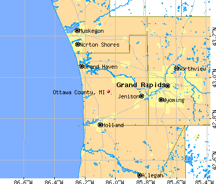 Ottawa County, MI map