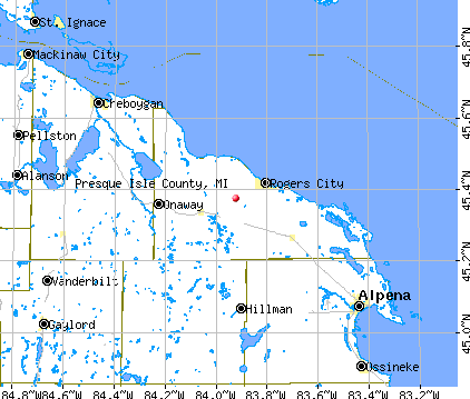 Presque Isle County, MI map