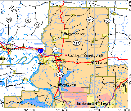 Faulkner County, AR map