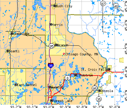 Chisago County, MN map