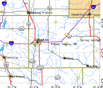 Mower County, MN map