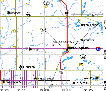 Nobles County, MN map