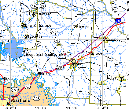 Hempstead County, AR map