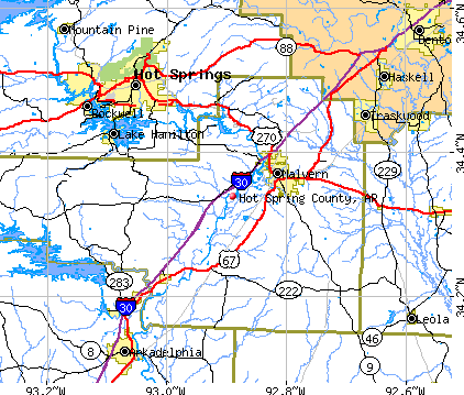 Hot Spring County, AR map