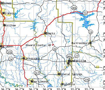 Howard County, AR map