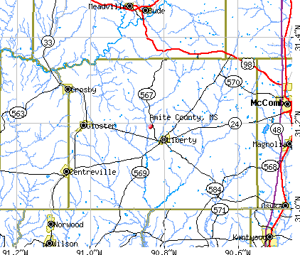 Amite County, MS map