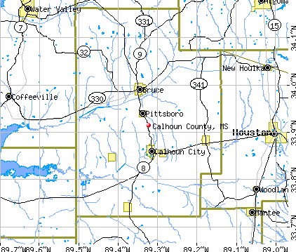 Calhoun County, MS map