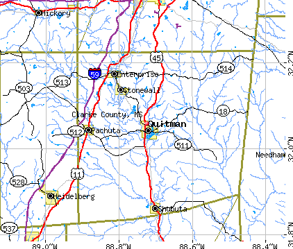 Clarke County, MS map