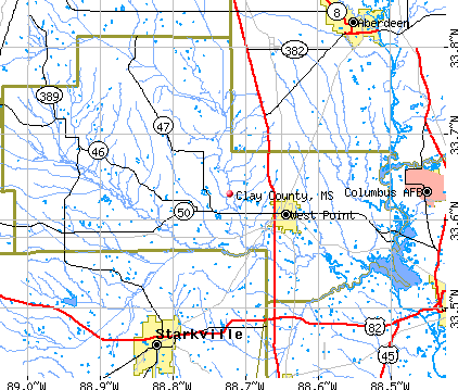 Clay County, MS map