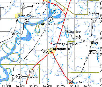 Coahoma County, MS map