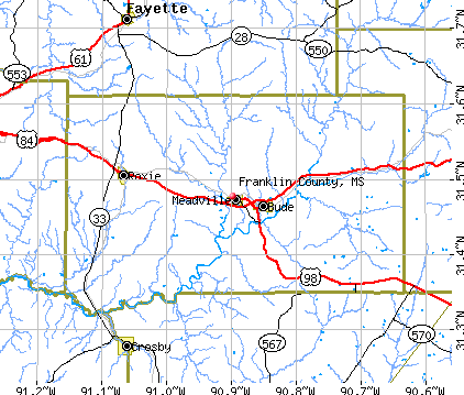 Franklin County, MS map