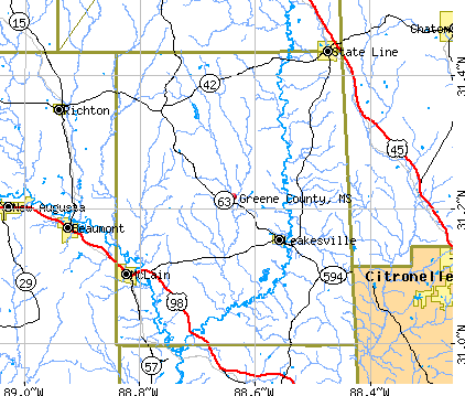Greene County, MS map