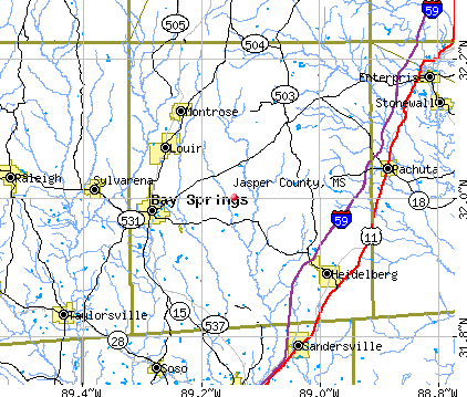 Jasper County, MS map
