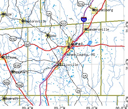 Jones County, MS map