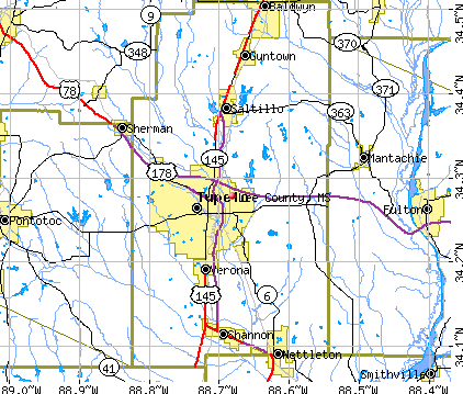 Lee County, MS map