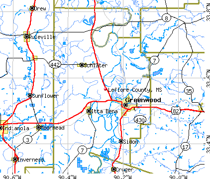 Leflore County, MS map