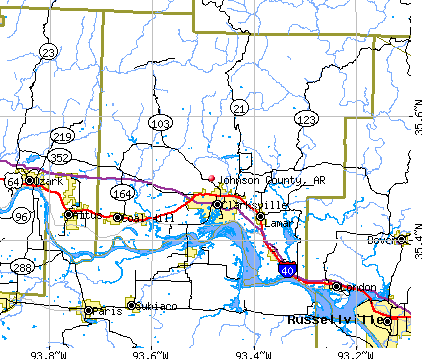 Johnson County, AR map