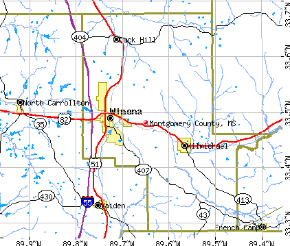 Montgomery County, MS map